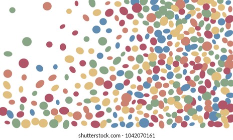 Confetti Background. Colorful Circles and Ellipses. Texture for Horizontal Poster