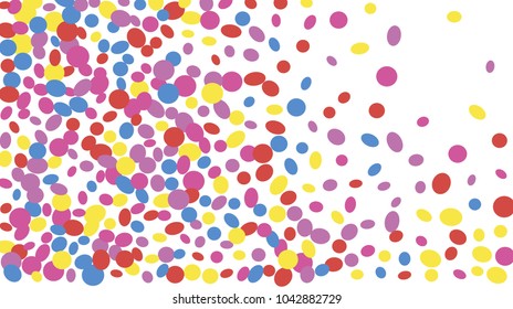 Confetti Background. Colorful Circles and Ellipses. Texture for Horizontal Poster