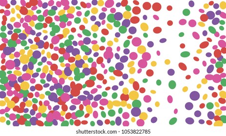 Confetti Background. Colorful Circles and Ellipses. Texture for Horizontal Poster