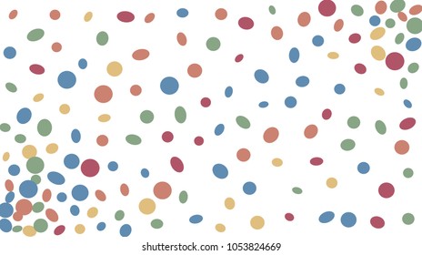 Confetti Background. Colorful Circles and Ellipses. Texture for Horizontal Poster