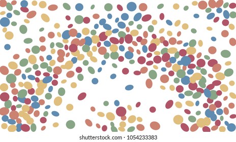 Confetti Background. Colorful Circles and Ellipses. Texture for Horizontal Poster