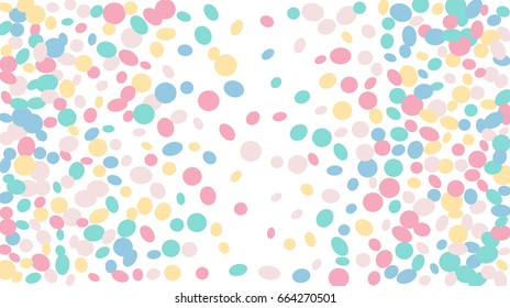 Confetti Background. Colorful Circles and Ellipses. Texture for Horizontal Poster