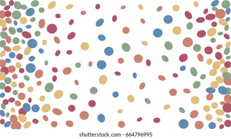 Confetti Background. Colorful Circles and Ellipses. Texture for Horizontal Poster
