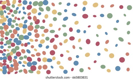 Confetti Background. Colorful Circles and Ellipses. Texture for Horizontal Poster