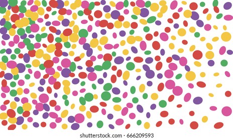 Confetti Background. Colorful Circles and Ellipses. Texture for Horizontal Poster