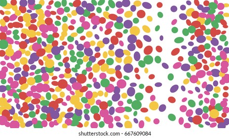 Confetti Background. Colorful Circles and Ellipses. Texture for Horizontal Poster