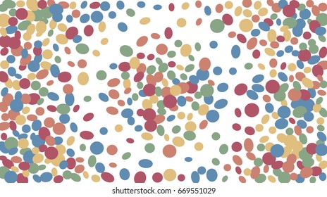 Confetti Background. Colorful Circles and Ellipses. Texture for Horizontal Poster