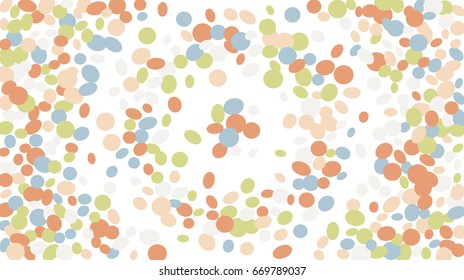 Confetti Background. Colorful Circles and Ellipses. Texture for Horizontal Poster