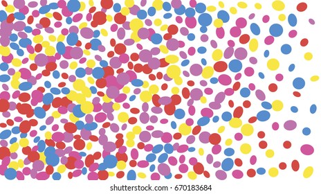 Confetti Background. Colorful Circles and Ellipses. Texture for Horizontal Poster