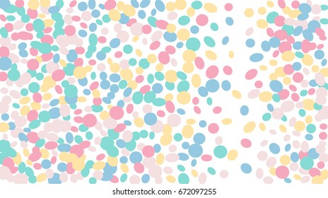Confetti Background. Colorful Circles and Ellipses. Texture for Horizontal Poster