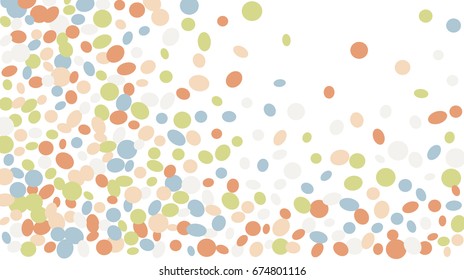 Confetti Background. Colorful Circles and Ellipses. Texture for Horizontal Poster