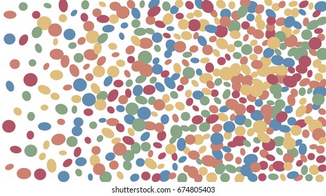 Confetti Background. Colorful Circles and Ellipses. Texture for Horizontal Poster