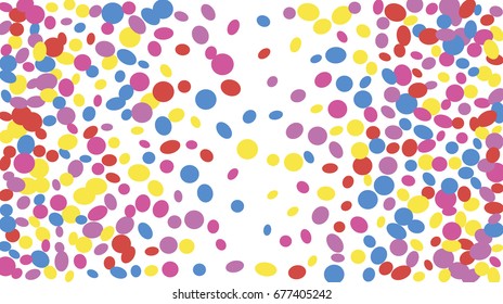 Confetti Background. Colorful Circles and Ellipses. Texture for Horizontal Poster