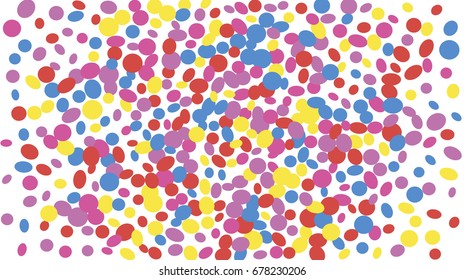 Confetti Background. Colorful Circles and Ellipses. Texture for Horizontal Poster