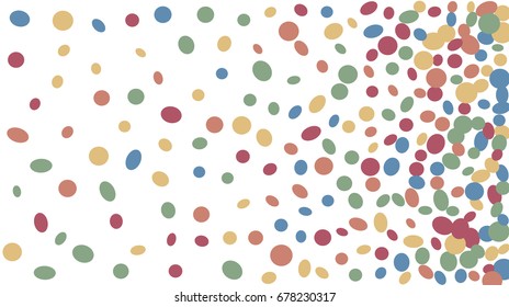 Confetti Background. Colorful Circles and Ellipses. Texture for Horizontal Poster
