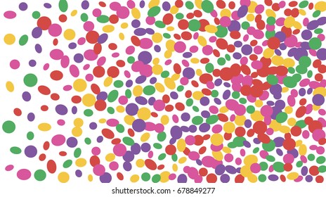 Confetti Background. Colorful Circles and Ellipses. Texture for Horizontal Poster