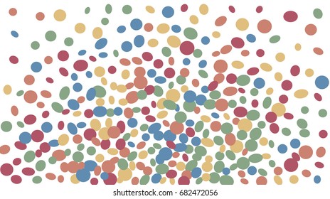 Confetti Background. Colorful Circles and Ellipses. Texture for Horizontal Poster