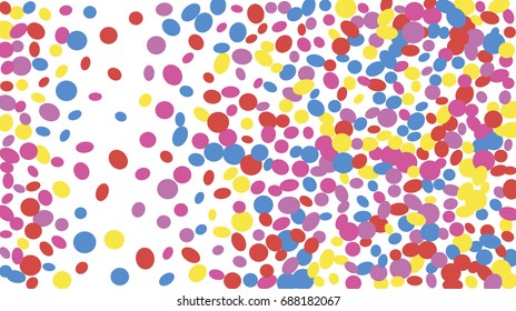 Confetti Background. Colorful Circles and Ellipses. Texture for Horizontal Poster