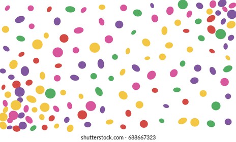 Confetti Background. Colorful Circles and Ellipses. Texture for Horizontal Poster