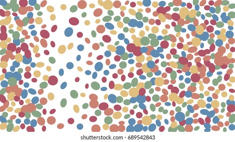 Confetti Background. Colorful Circles and Ellipses. Texture for Horizontal Poster