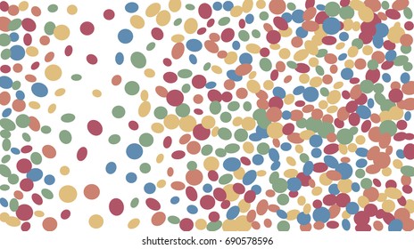 Confetti Background. Colorful Circles and Ellipses. Texture for Horizontal Poster