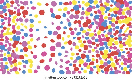 Confetti Background. Colorful Circles and Ellipses. Texture for Horizontal Poster