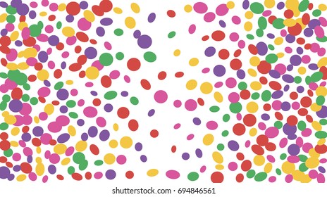 Confetti Background. Colorful Circles and Ellipses. Texture for Horizontal Poster