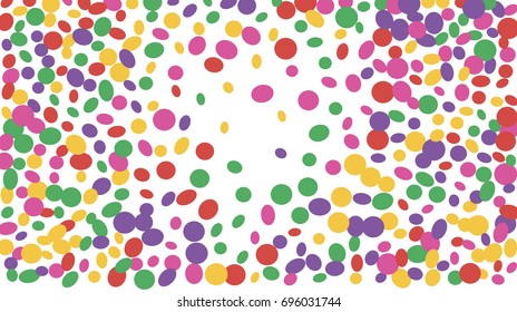 Confetti Background. Colorful Circles and Ellipses. Texture for Horizontal Poster