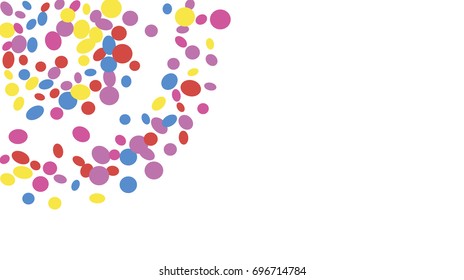 Confetti Background. Colorful Circles and Ellipses. Texture for Horizontal Poster