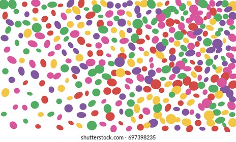 Confetti Background. Colorful Circles and Ellipses. Texture for Horizontal Poster