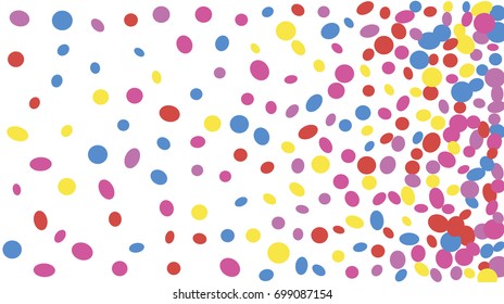 Confetti Background. Colorful Circles and Ellipses. Texture for Horizontal Poster