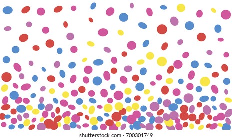 Confetti Background. Colorful Circles and Ellipses. Texture for Horizontal Poster