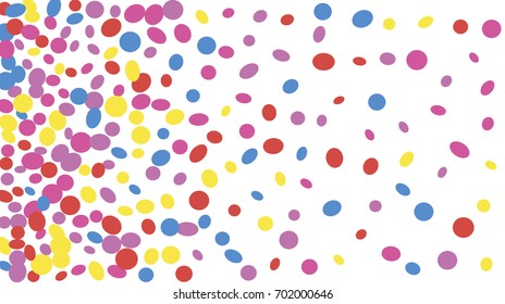 Confetti Background. Colorful Circles and Ellipses. Texture for Horizontal Poster