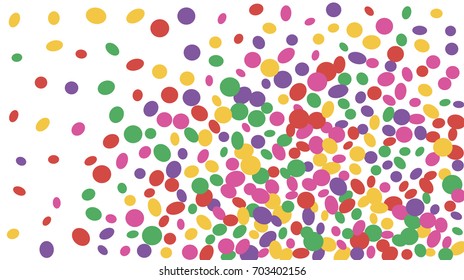 Confetti Background. Colorful Circles and Ellipses. Texture for Horizontal Poster