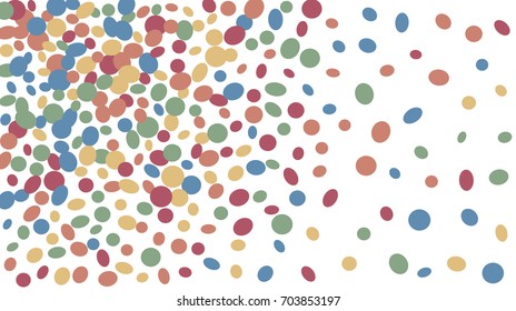 Confetti Background. Colorful Circles and Ellipses. Texture for Horizontal Poster