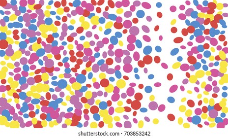 Confetti Background. Colorful Circles and Ellipses. Texture for Horizontal Poster