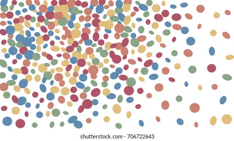 Confetti Background. Colorful Circles and Ellipses. Texture for Horizontal Poster