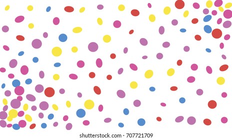Confetti Background. Colorful Circles and Ellipses. Texture for Horizontal Poster
