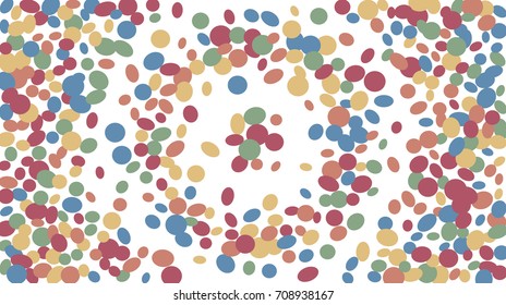 Confetti Background. Colorful Circles and Ellipses. Texture for Horizontal Poster