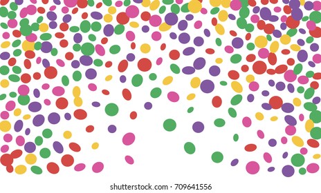Confetti Background. Colorful Circles and Ellipses. Texture for Horizontal Poster