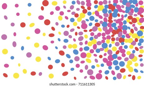 Confetti Background. Colorful Circles and Ellipses. Texture for Horizontal Poster