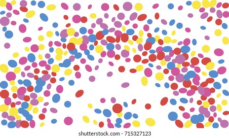 Confetti Background. Colorful Circles and Ellipses. Texture for Horizontal Poster