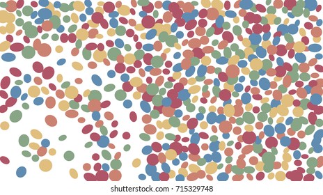 Confetti Background. Colorful Circles and Ellipses. Texture for Horizontal Poster