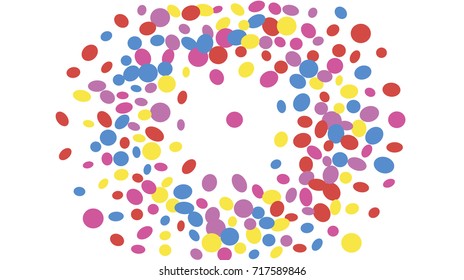 Confetti Background. Colorful Circles and Ellipses. Texture for Horizontal Poster