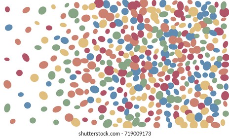 Confetti Background. Colorful Circles and Ellipses. Texture for Horizontal Poster