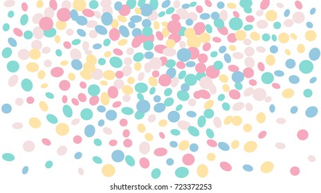 Confetti Background. Colorful Circles and Ellipses. Texture for Horizontal Poster