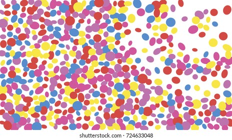 Confetti Background. Colorful Circles and Ellipses. Texture for Horizontal Poster