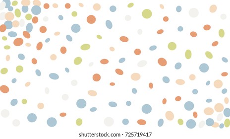 Confetti Background. Colorful Circles and Ellipses. Texture for Horizontal Poster