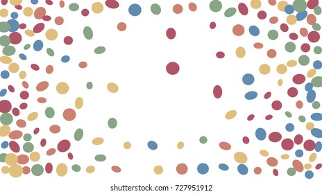 Confetti Background. Colorful Circles and Ellipses. Texture for Horizontal Poster