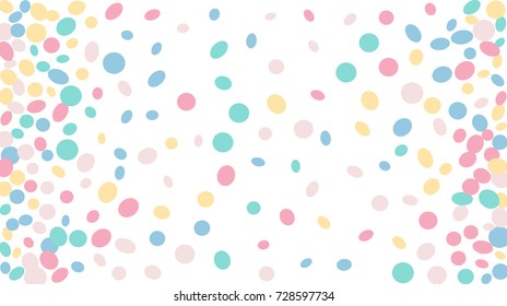 Confetti Background. Colorful Circles and Ellipses. Texture for Horizontal Poster